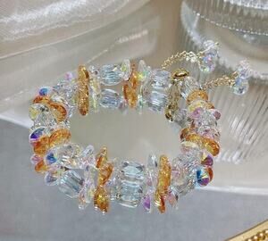 Gold Swarovski Beaded Bracelet